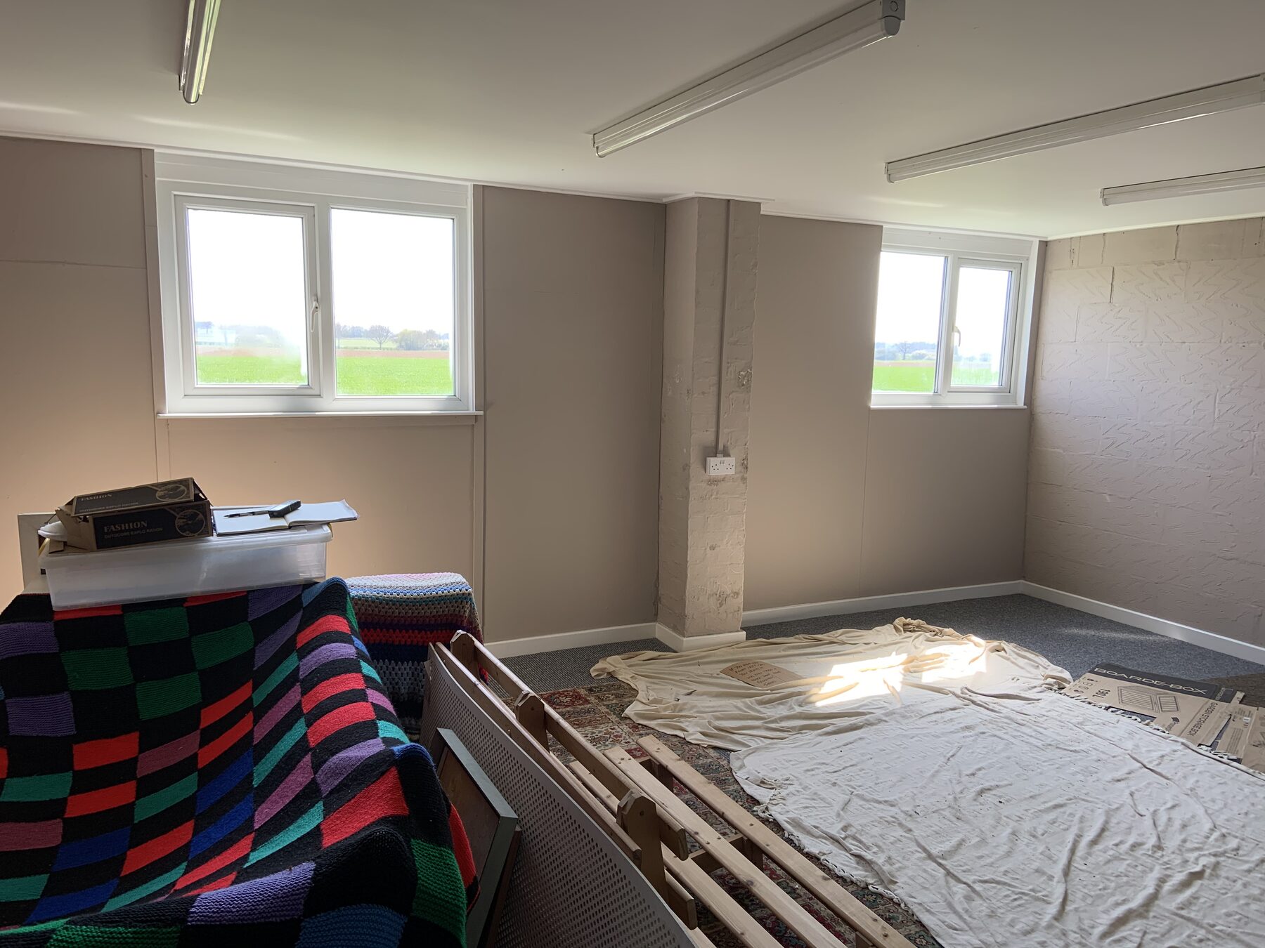 Converted space with specialist damp-proof plaster and new boarding